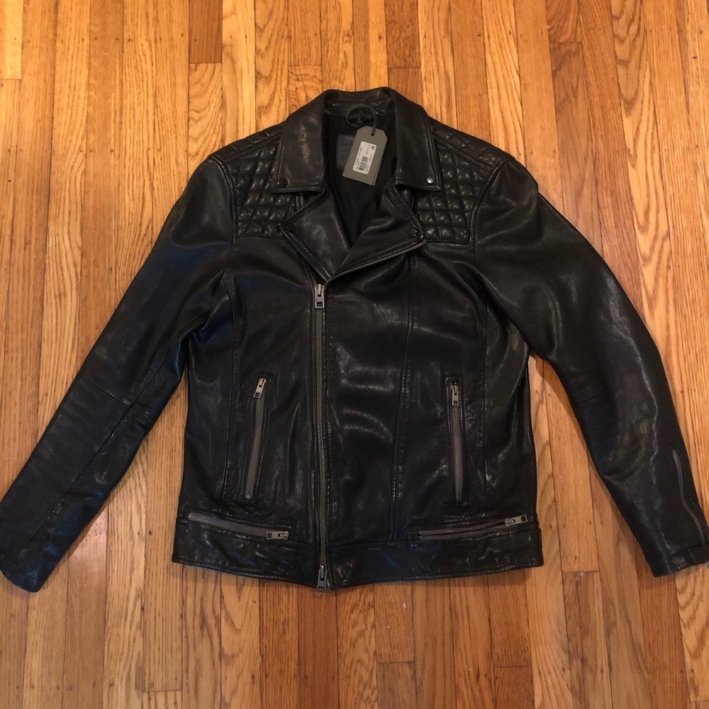 Allsaints Conroy Moto Leather Jacket - Medium